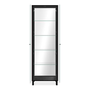 Vitrine 1 Porte et 4 Étagères en verre L62 x H189 cm - Noir…