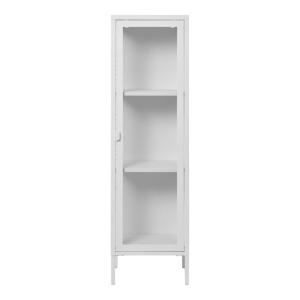 Vitrine 1 porte vitrée acier blanc 40x140 cm