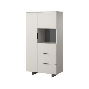 Vitrine 2 portes 2 tiroirs 5 étagères beige 90 x 170 cm