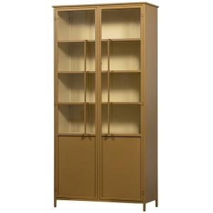 Vitrine 2 portes en fer jaune miel