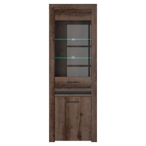 Vitrine 2 portes LED inclus stratifiés beige