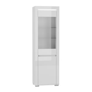 Vitrine 2 portes LED inclus stratifiés blanc