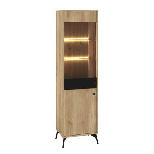 Vitrine 2 portes LED stratifiés beige