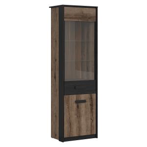 Vitrine 2 portes stratifiés beige noir