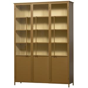 Vitrine 3 portes en fer jaune miel