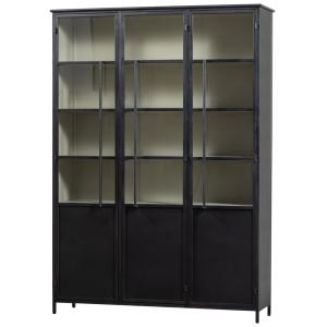 Vitrine 3 portes en fer noir
