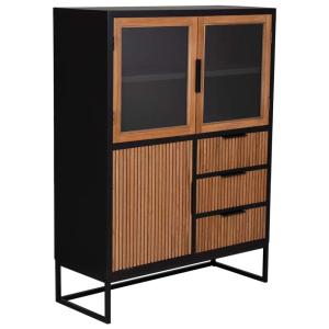 Vitrine 3 portes et 3 tiroirs, bois, 100x40x135h cm