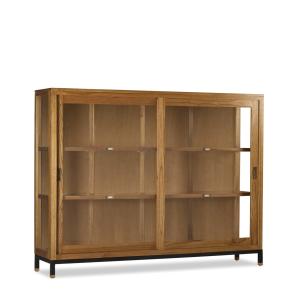 Vitrine à 2 portes coulissantes en bois bicolore L 180 cm