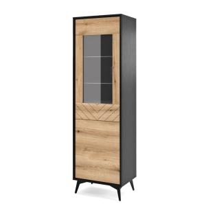 Vitrine avec 2 portes en verre trempé 54x178 cm