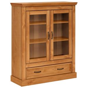 Vitrine avec 2 portes et 1 tiroir en pin