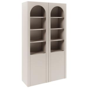 Vitrine avec portes cintrées et façades en verre, gris cach…