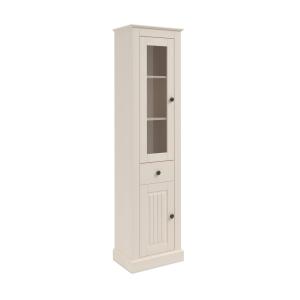 Vitrine avec portes et tiroir en pin blanc