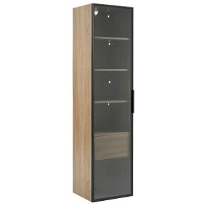 Vitrine haute effet bois clair 1 grands tiroirs 1 portes, a…