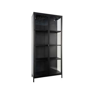 Vitrine moderne 4 niveaux en métal noir