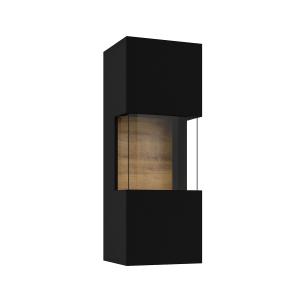 Vitrine murale 1 porte stratifiés noir et beige