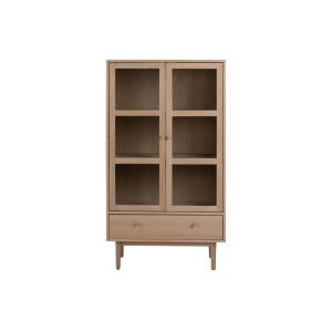 Vitrine scandinave en chêne blanchi 2 portes vitrées et 1 t…