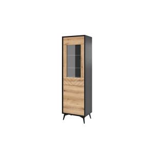 Vitrine style industriel 54 cm bois / noir