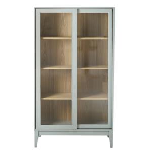 Vitrine vintage 2 portes gris bleu