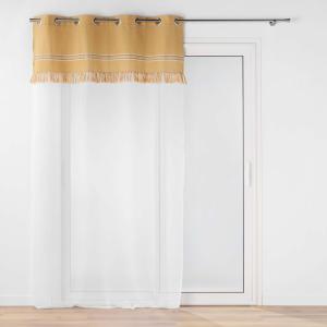 Voilage à franges coton/polyester jaune 140x240 cm