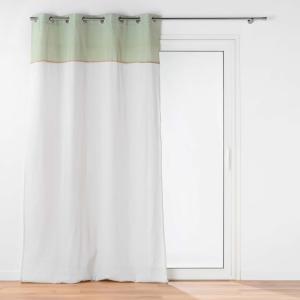 Voilage à franges coton/polyester vert 140x240 cm