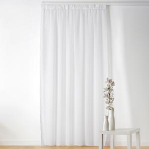 Voilage à galon fronceur  - effet bouclé polyester blanc 29…