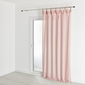 Voilage à nouettes en coton uni rose 140x240 cm