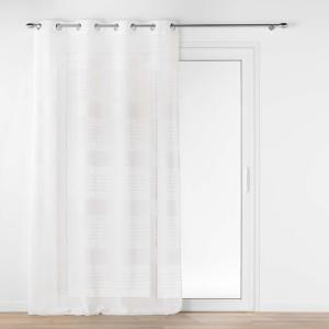 Voilage à œillets effet blanc tissé 140x240cm