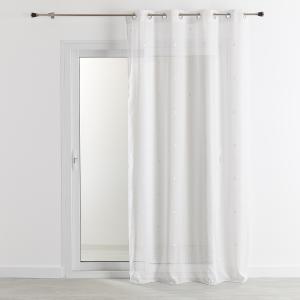 Voilage à plumetis carré" etamine blanc 260 x 140"