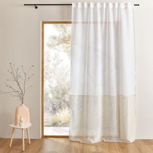 Voilage accroche 3-en-1 bicolore luz polyester blanc 140x24…