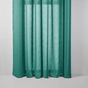 Voilage aspect lin vaporeux vert 200x298 cm