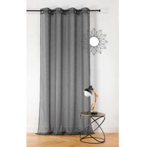 Voilage  -  - effet de rayures polyester gris anthracite 14…