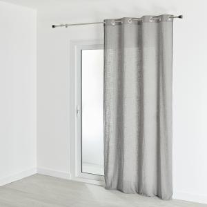 Voilage effet gaz de coton gris clair 135 x 260 cm