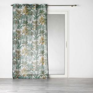 Voilage  - effet lin jungle polyester vert 140x240 cm