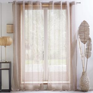 Voilage en polyester marron taupe 140x260cm