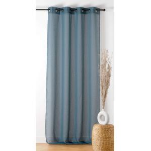 Voilage grande largeur bleu boucline 290x240cm