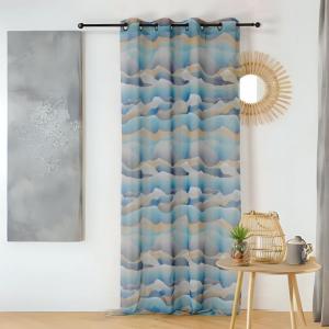 Voilage motif dune bleu 150x260cm