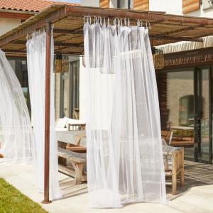 Voilage moustiquaire à nouettes polyester blanc 300x280 cm