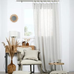 Voilage naturel passants coton tressés polyester naturel 14…