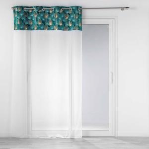 Voilage sable top velours or émeraude 140x240cm