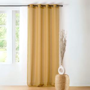 Voilage  tamisant à relief polyester jaune 140x240 cm