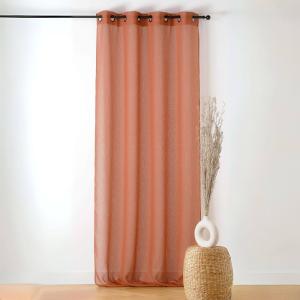 Voilage  tamisant à relief polyester terracotta 140x240 cm