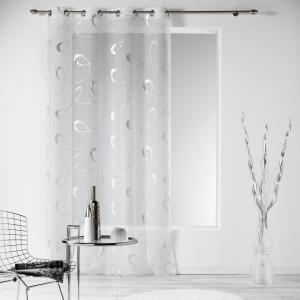 Voilage tamisant aux impressions argentées polyester blanc…