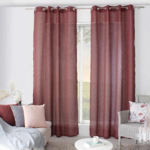 Voilage tamisant avec jour échelle polyester grenat 240 x 1…