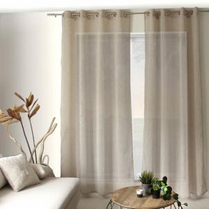 Voilage tamisant avec jour échelle polyester lin 240 x 140