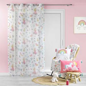 Voilage tamisant princesse licorne polyester blanc 240 x 140