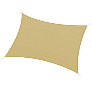 Voile d'ombrage 6x4m polyéthylène haute densité beige