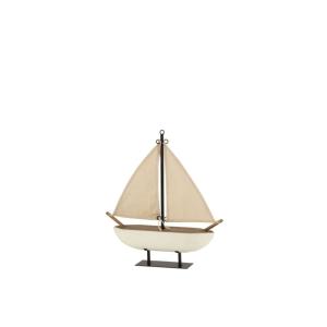 Voilier décoratif en bois marron 40x9.5x44.5 cm