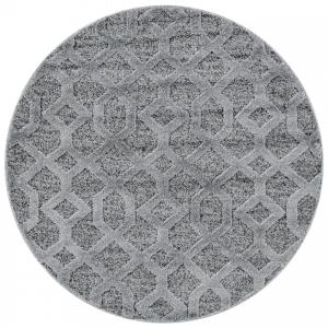YASI - Tapis Berbère Rond à relief - Gris 120 x 120 cm